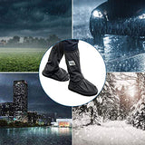 EMAGIE Protector de Zapatos Impermeable Cubiertas de Botas a Prueba de Agua Lluvia Nieve Cubrebotas con Tacones Reflectantes para Hombre Mujer Exteriores Bicicleta Motocicleta Viaje(L)