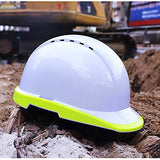 Casco de Seguridad Industrial, Casco Anticolisión Transpirable ABS, Casco de Protección Industrial para Obra con Tiras Reflectantes, para Alimentación/Construcción/Túnel