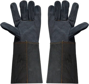 Guantes de soldador, guantes de trabajo protectores, guantes de cuero de guantes de soldadura Guantes de cuero de cuero que trabaja en el jardín protector contra el guiso de ma
