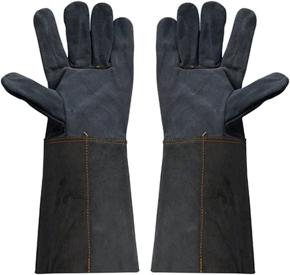 Guantes de soldador, guantes de trabajo protectores, guantes de cuero de guantes de soldadura Guantes de cuero de cuero que trabaja en el jardín protector contra el guiso de ma