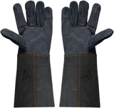 Guantes de soldador, guantes de trabajo protectores, guantes de cuero de guantes de soldadura Guantes de cuero de cuero que trabaja en el jardín protector contra el guiso de ma