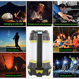 Linterna recargable para linterna de camping, 6 modos, banco de energía de 3600 mAh, gancho de colgar de dos vías, perfecto para acampar, caminar, recreaciones al aire libre, cable de carga USB incluido