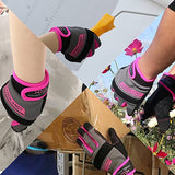 Guantes de trabajo de seguridad para hombres y mujeres, guantes mecánicos ligeros, pantalla táctil, guantes de trabajo de jardinería con agarre, alta destreza (Small, Pink)