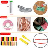 Kit de soldador, soldador de 60 W, temperatura ajustable, multímetro digital, 5 puntas de soldadura, cable de soldadura, soporte, bomba desoldadora, mecha de soldadura, pinzas, kit de soldadura