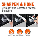SHARPAL 191H Afilador de cuchillos y tijeras de chef de cocina para cuchillos rectos y dentados, herramienta de afilado de cuchillos de 3 etapas que ayuda a reparar y restaurar las cuchillas