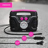 Prow compresor de aire portátil inflador de neumáticos CA/CC bomba eléctrica para coche - DC 12V, hogar - AC 110V, Upscale, con manómetro analógico, bomba de aire para neumáticos de coche, motocicleta, bicicleta, baloncesto y más.