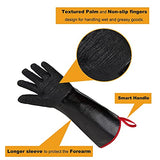 Guantes de soldador  , resistentes al calor, 14 pulgadas, 1244 °F, guantes de horno, ahumador, barbacoa para manejar alimentos calientes en tu freidora/impermeable/ignífugo