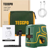 POPOMAN - Nivel láser recargable verde, tres módulos con 2 cabezales láser, línea horizontal/vertical y línea cruzada, 44,8 m, modo autonivelante y pulso, soporte magnético, rotación de 360°, IP54 - MTM310B