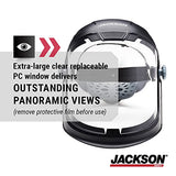 Jackson Safety Maxview - Protector facial ligero con trinquete, tinte transparente, sin revestimiento, negro, 14200 (quitar la película protectora antes de usar)