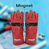 Guantes de soldador magnéticos de 40,64 cm de protección de escudo del antebrazo, doble capa de hilos de Kevlar fuertes, ignífugos, 1 par.
