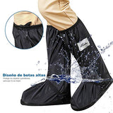 EMAGIE Protector de Zapatos Impermeable Cubiertas de Botas a Prueba de Agua Lluvia Nieve Cubrebotas con Tacones Reflectantes para Hombre Mujer Exteriores Bicicleta Motocicleta Viaje(L)