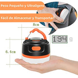 Yostyle Lámpara de Camping, IP66 LED de Luz de Emergencia 8 Modos, Recargable 2 en 1 Linterna iluminación Exterior Portátil con Gancho para Pesca Naranja