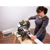 RYOBI 18 voltios ONE+ inalámbrico 7-1/4 pulgadas. Sierra ingletadora compuesta (solo herramienta) con hoja