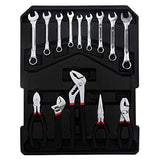 TUFFIOM Caja de herramientas con herramientas 799 piezas juego de herramientas mecánicas con veliz de aluminio, kit de herramientas de reparación automática caja de herramientas y ruedas