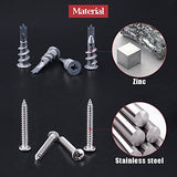 hilitchi 100pcs Calidad Premium Zinc self-drilling Anchor para yeso con Kit de tornillos