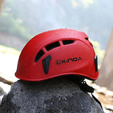 Casco de Protección Multifuncional para Escalada, Alpinismo, Senderismo con diseño Ajustable 52-62cm (Rojo)