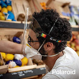Polaroid Careta protectora en Policarbonato, Ajustable, Diseño Ligero, Calidad Optica y protección UV, Protección Facial, Reutilizable, Incluye funda protectora en Microfibra, Multicolor