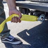 NEIKO 51005A - Correa de remolque resistente con ganchos, 2 pulgadas por 20 pies, correa de poliéster tejida y capacidad de 10 libras, correa de recuperación de camiones HD y correa de remolque ATV, cuerda de remolque para vehículos