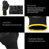 BYyushop Guantes a prueba de golpes, antivibración, resistente a los golpes, protección de seguridad, mecánico, color negro