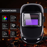 Casco de soldadura de oscurecimiento automático, color verdadero 1/1/1/2 con protección solar, amplio rango de sombra 4/9-13 para moler soldadura ARC MIG TIG (ADLDH9242-A)