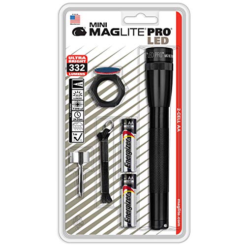 Maglite SP2P01C: Mini LED 2 celdas Aa Pro linternas negras
