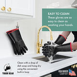 Guantes negros de neopreno resistentes al calor para barbacoa a °C tolerancia – Impermeable y resistente al aceite – Guantes de parrilla para hombres y mujeres – Guantes ignífugos de alto calor para cocinar – Hornear a la parrilla camping