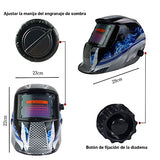 Casco de Soldadura con energía Solar Capucha de oscurecimiento automático con Rango de Sombra Ajustable 4/9-13 para máscara de Soldador de Arco Mig TIG (Fuego Azul)