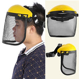 Casco de seguridad de malla,Casco de seguridad de cara completa profesional Protección del escudo del sombrero con visera de malla para la motosierra industrial Jardinería Registro Forestal Protección
