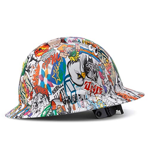 Casco de seguridad aprobado por OSHA de ala completa, casco de seguridad, caos de personajes, dibujos animados y anime, diseño personalizado, Cascos de Construcción, suspensión de trinquete ajustable de 6 puntos