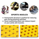 Ailaka Plantillas elásticas que absorben los golpes y aumentan la altura, inserciones ortopédicas de repuesto de panal de abeja suaves y transpirables para hombres y mujeres, Amarillo, Altura del tacón: 1,5 cm., 8-12 M US Women/7-10 M US Men