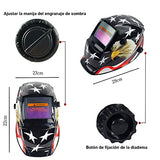 Casco de Soldadura con energía Solar Capucha de oscurecimiento automático con Rango de Sombra Ajustable 4/9-13 para máscara de Soldador de Arco Mig TIG(Black)