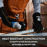 Guantes de soldador de cuero, resistentes al calor/fuego, guantes de barbacoa para chimenea, barbacoa, soldador, parrilla, horno, estufa, Tig, guantes de trabajo de utilidad general