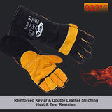 TOPDC Guantes de soldadura de 16 pulgadas resistentes al calor guantes ignífugos para soldador