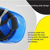Casco de Seguridad, Protección para la Cabeza, Casco Ventilado con Banda Reflectante, Estilo de Gorra Totalmente Ajustable, Diseño de Banda Reflectante, Azul