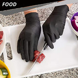 PROMEDIX P Guantes de nitrilo, 100 unidades, 400 unidades, guantes desechables sin látex, guantes desechables para casa, aptos para alimentos (caja negra de 100, grandes)