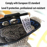 BCPPO Guantes de Trabajo Anticorte Guantes De Cadena De Metal, Guantes Resistentes A Cortes De Trabajo Seguros para Carnicero Y Chef De Grado Alimenticio, Protección De Nivel 9 (Size : 1PCS/S)