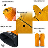 Guantes de Soldador guantes para chimeneas con leña,guantes de trabajo resistentes al calor para soldadores,barbacoa,jardinería,camping,estufa,chimenea (Color : Red)