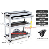 MYOYAY Carrito de herramientas de 3 niveles: carrito de herramientas con ruedas y cajones utilitarios de hasta 450 libras de carga, carrito de herramientas rodante de 3 niveles, organizador de herramientas de altura ajustable para almacén, cochera, jardín