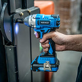 NEIKO 10880A Llave de impacto inalámbrica sin escobillas de 3/8 pulgadas, llave de impacto compacta de 20 voltios con batería de carga de iones de litio, incluye cargador rápido