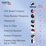 Guantes negros de neopreno resistentes al calor para barbacoa a °C tolerancia – Impermeable y resistente al aceite – Guantes de parrilla para hombres y mujeres – Guantes ignífugos de alto calor para cocinar – Hornear a la parrilla camping