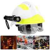 Casco de Rescate, Casco de Bombero, Cascos de Seguridad de Rescate de Emergencia Casco de protección antiincendios de Bombero con Faro y Gafas