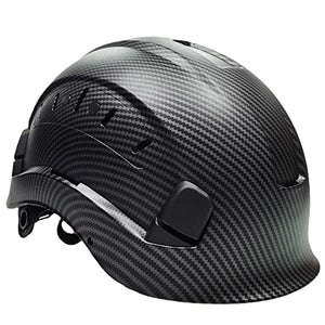 Casco de Seguridad Industrial con Gafas Casco Protector al aire Libre Ajustable para Escalada de Construcción/Black/A