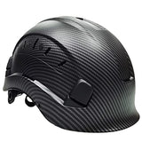 Casco de Seguridad Industrial con Gafas Casco Protector al aire Libre Ajustable para Escalada de Construcción/Black/A