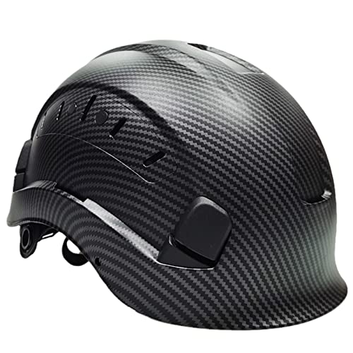 Casco de Seguridad Industrial con Gafas Casco Protector al aire Libre Ajustable para Escalada de Construcción/Black/A