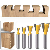 5 Unids Fresadora Fresadora de cola de milano Broca de cola de milano Extremo de cola de milano para herramientas de mano de madera de proceso Accesorios