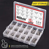 Hilitchi - Juego de tornillos autoperforantes de cabeza plana redonda (570 piezas, M, 3, 4, 5 y 6), de acero inoxidable