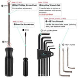 Kit de herramientas de reparación de bicicletas de 23 piezas, compatible con caja de herramientas de reparación de bicicletas, juego de herramientas de mantenimiento de bicicletas de montaña/carretera con estuche de almacenamiento (negro)