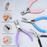 Juego de 4 Alicates para Joyas, Pinzas para Bisuteria y Joyeria Herramientas, Alicates de Joyería, Alicates para Hacer Joyas, Kit de Fabricación de Joyas para Suministros de Fabricación de Joyas.