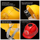 Casco de Seguridad, Sombrero de Ventilador Transpirable ventilado con Ventilador Solar y Forro Ajustable extraíble para Trabajos de construcción