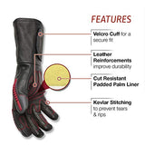Guantes de soldador de  piel para soldar y aparejar, resistentes a los impactos, resistentes a los cortes, varios tamaños disponibles (S - 2XL), Negro, Rojo, Large